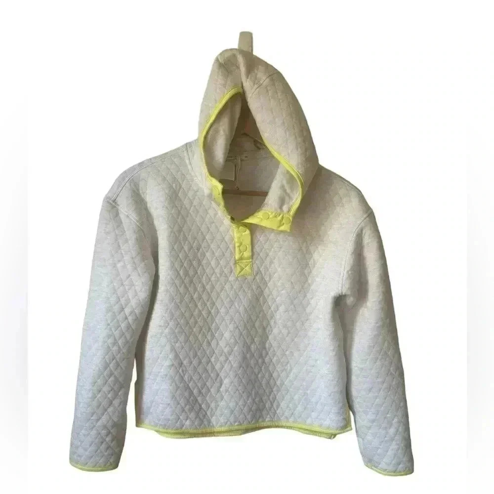 Marine Layer Reversible Lady Corbet Cream Neon Yellow Size XS Snap Neck - Picture 6 of 11